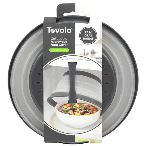 Small Microwave Collapsible Food Cover 21.5cm Dia. - Charcoal