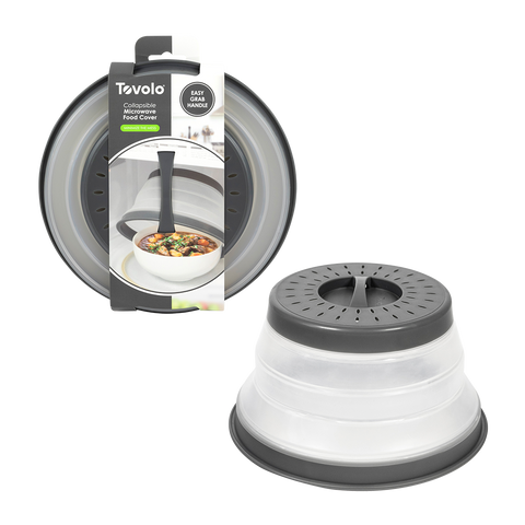 Small Microwave Collapsible Food Cover 21.5cm Dia. - Charcoal