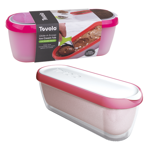 Glide-A-Scoop Ice Cream Tub 1.4L - Strawberry Sorbet Pink