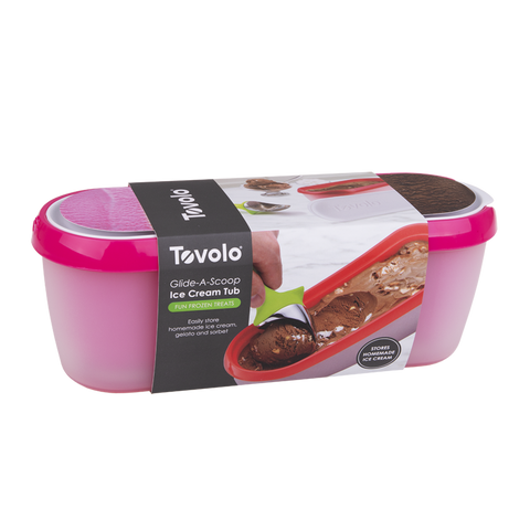 Glide-A-Scoop Ice Cream Tub 1.4L - Strawberry Sorbet Pink