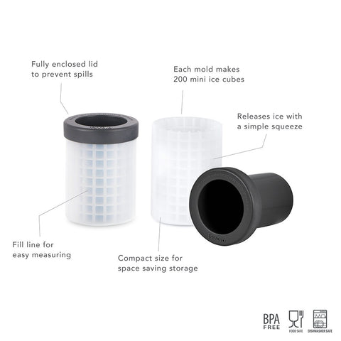 Squeeze & Release Mini Ice Mould Set 2 - Charcoal
