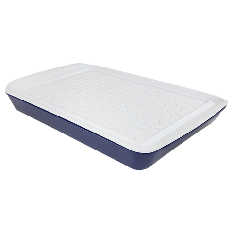 Tovolo Large Marinade Tray Set - Blue/White