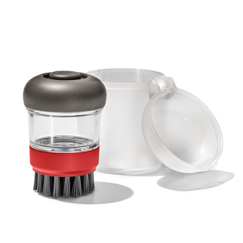 Soap Dispensing Dish Brush with Storage Case