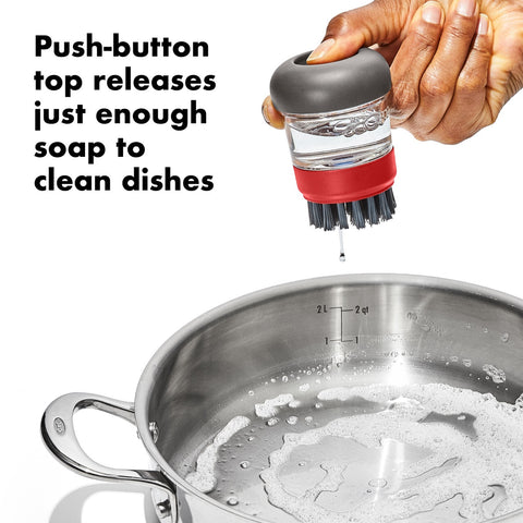 Soap Dispensing Dish Brush with Storage Case