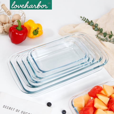 Loveharbor Oblong Glass Baking Dish