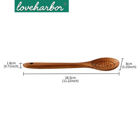 Loveharbor Wooden Slotted Spoon
