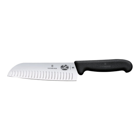 FIBROX Santoku Knife Fluted Edge 17cm - Black