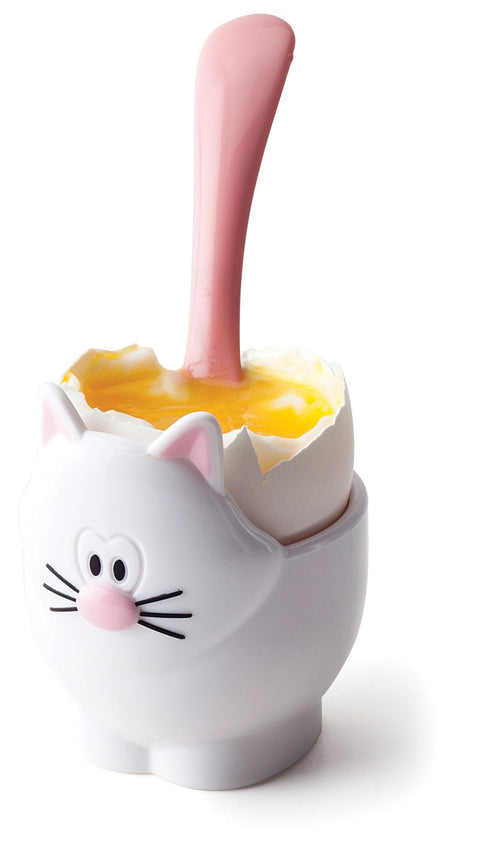 Meow Cat Egg Cup And Spoon, 5.2x5x9cm