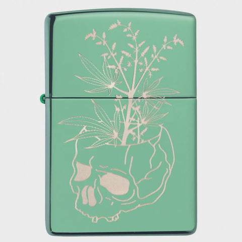 High Polished Green Plant Skull