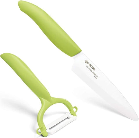 Ceramic Utility Knife + Double Edge Peeler Set - 3 Colors