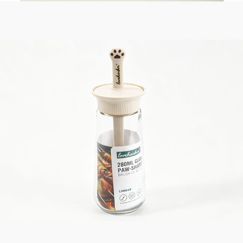 Loveharbor Glass Paw-Shaped Brush Oil Bottle