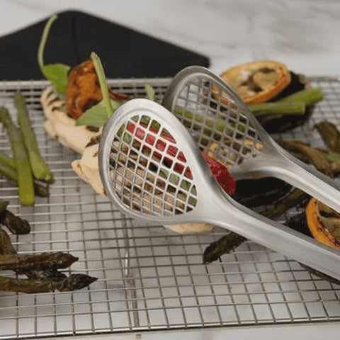 Grill Fry Stainless Steel Tongs 30.5Cm Wide