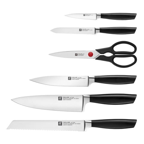 All Star Knife Block 7 Piece Set, Rubberwood Anthracite