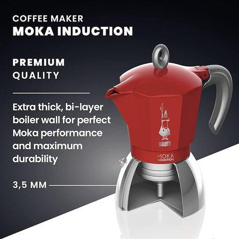 Moka Induction Red 4 Cup