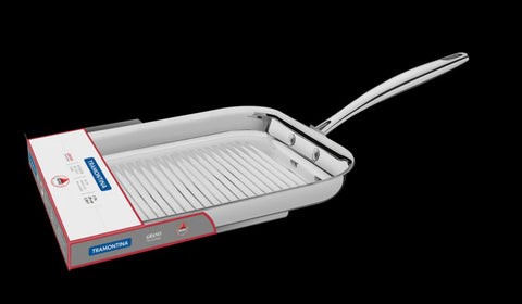 Grano Try-Ply Clad Stainless Steel Skillet Grill 26cm