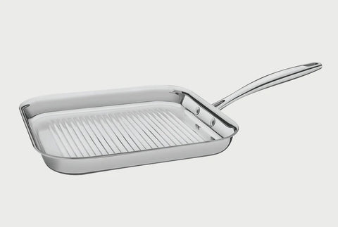 Grano Try-Ply Clad Stainless Steel Skillet Grill 26cm