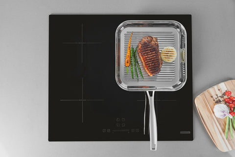 Grano Try-Ply Clad Stainless Steel Skillet Grill 26cm