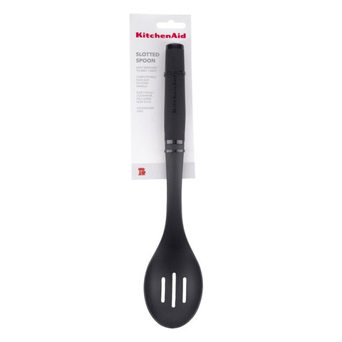 Soft Touch Slotted Spoon Nylon Black