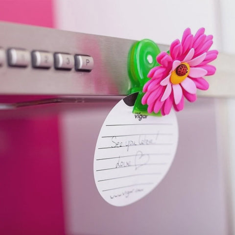 Vigar Flower Power Pink Magnet Clip 3Piece