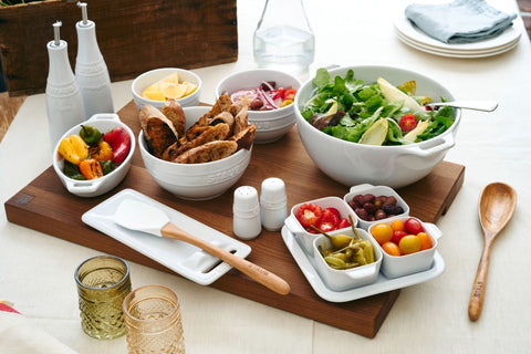 Ceramic Round Salad Bowl White - 18cm