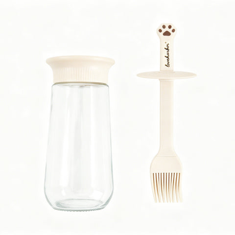 Loveharbor Glass Paw-Shaped Brush Oil Bottle