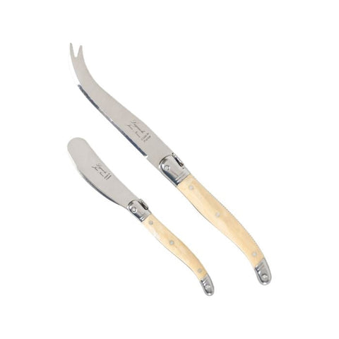 Cheese Knife & Spreader 2 Piece Set - Light Horn