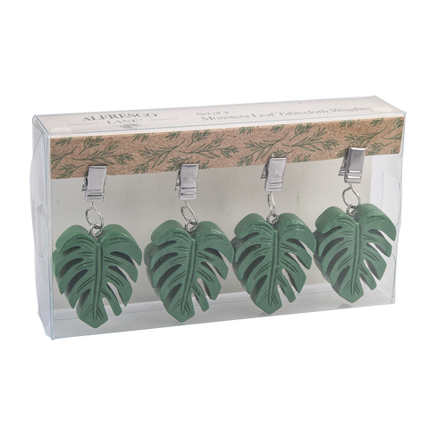 Tablecloth Weights Set 4 - Monstera Leaf - Green