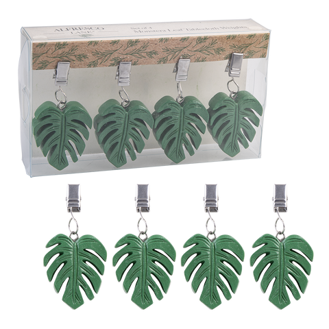Tablecloth Weights Set 4 - Monstera Leaf - Green