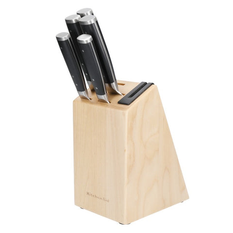 5pc Knife Set + Block with built in Sharpener