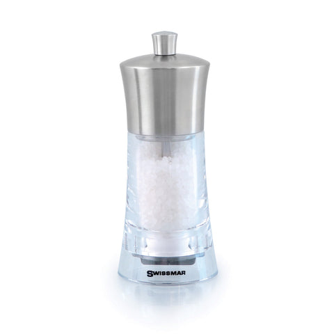 Torre Acrylic With Stainless Steel Top Salt Mill