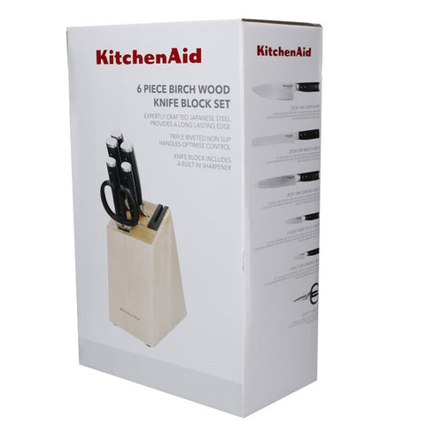 6pc Knife Set + Block with built in Sharpener