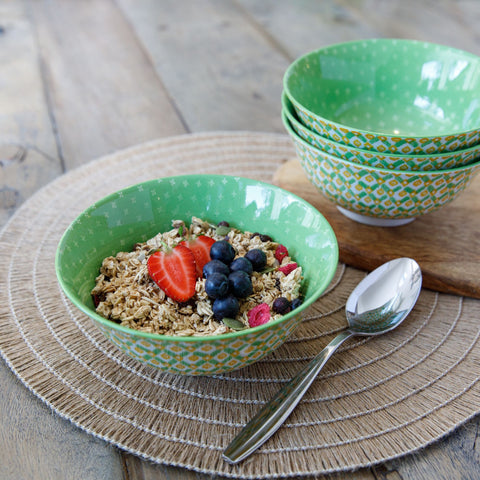 Does it All Bowl-Geometric Green 15.7cm
