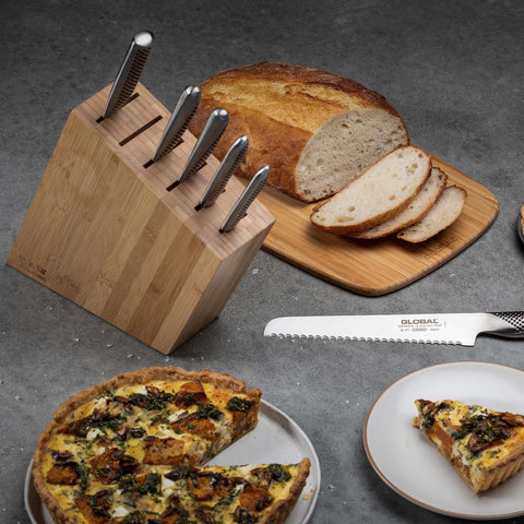 7Piece Kyoto Knife Block - Bamboo
