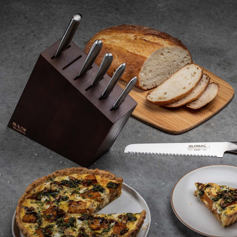 Kyoto 7 Piece Knife Block Set, Stained Ash