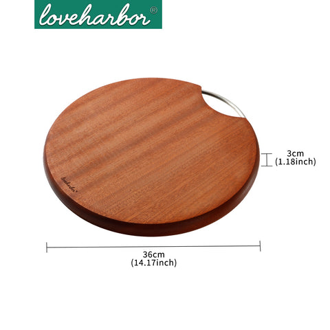 Loveharbor Round Wooden Cutting Board