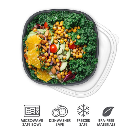 Prep 1 Compartment Bowl 10 Pack - Graphite