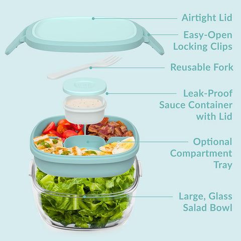 All-In-One Glass Salad Container
