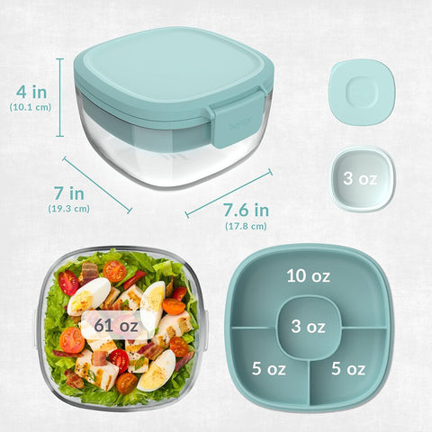 All-In-One Glass Salad Container