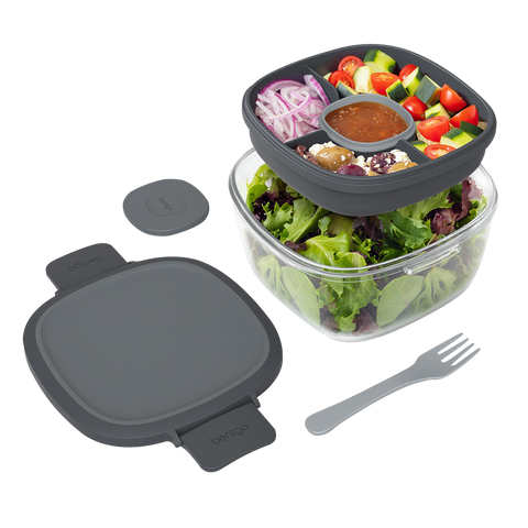 All-In-One Glass Salad Container