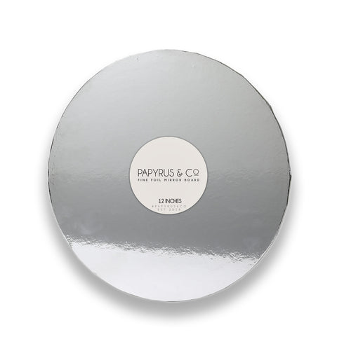 Silver Mirror Masonite Cake Board - 12" Round