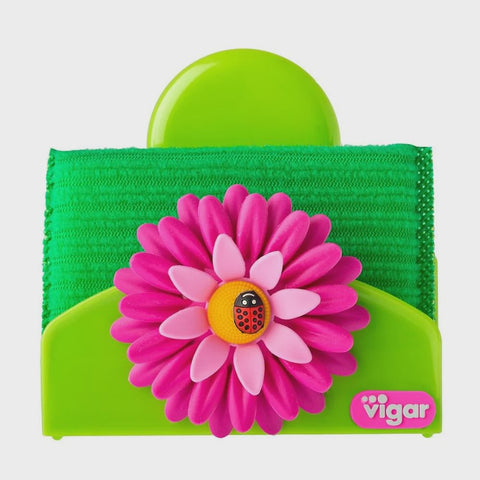 Vigar Flower Power Set (Gloves, Pink Dish Brush With Vase, Sponge Holder)
