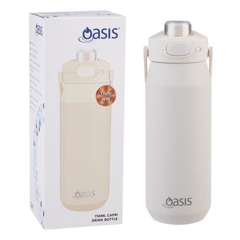 Ceramic Lined Stainless Steel Triple Wall Insulated 'Capri' Drink Bottle W/ Quick Release Lid 750ml