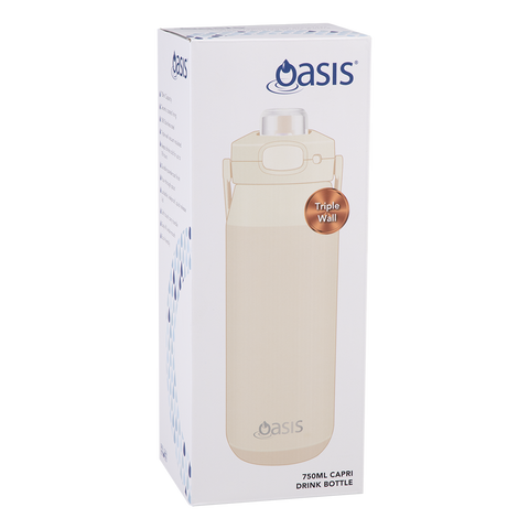 Ceramic Lined Stainless Steel Triple Wall Insulated 'Capri' Drink Bottle W/ Quick Release Lid 750ml