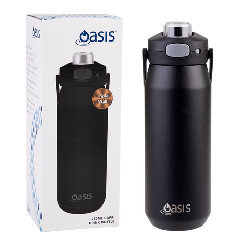 Ceramic Lined Stainless Steel Triple Wall Insulated 'Capri' Drink Bottle W/ Quick Release Lid 750ml