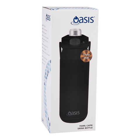 Ceramic Lined Stainless Steel Triple Wall Insulated 'Capri' Drink Bottle W/ Quick Release Lid 750ml