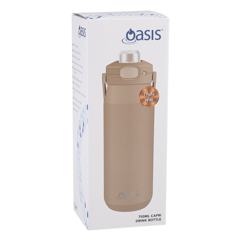 Ceramic Lined Stainless Steel Triple Wall Insulated 'Capri' Drink Bottle W/ Quick Release Lid 750ml