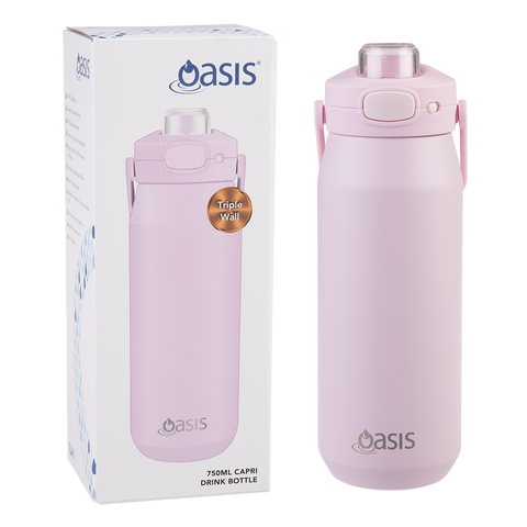 Ceramic Lined Stainless Steel Triple Wall Insulated 'Capri' Drink Bottle W/ Quick Release Lid 750ml