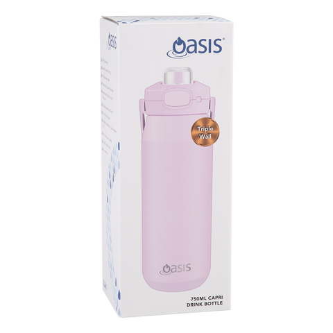 Ceramic Lined Stainless Steel Triple Wall Insulated 'Capri' Drink Bottle W/ Quick Release Lid 750ml