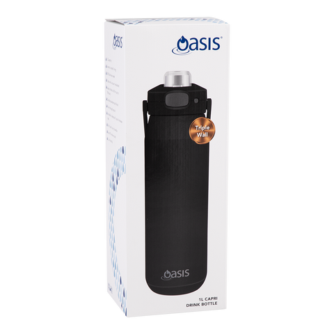 Ceramic Lined Stainless Steel Triple Wall Insulated 'Capri' Drink Bottle W/ Quick Release Lid 1l