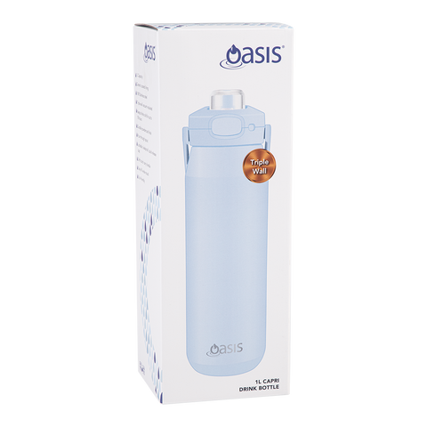 Ceramic Lined Stainless Steel Triple Wall Insulated 'Capri' Drink Bottle W/ Quick Release Lid 1l